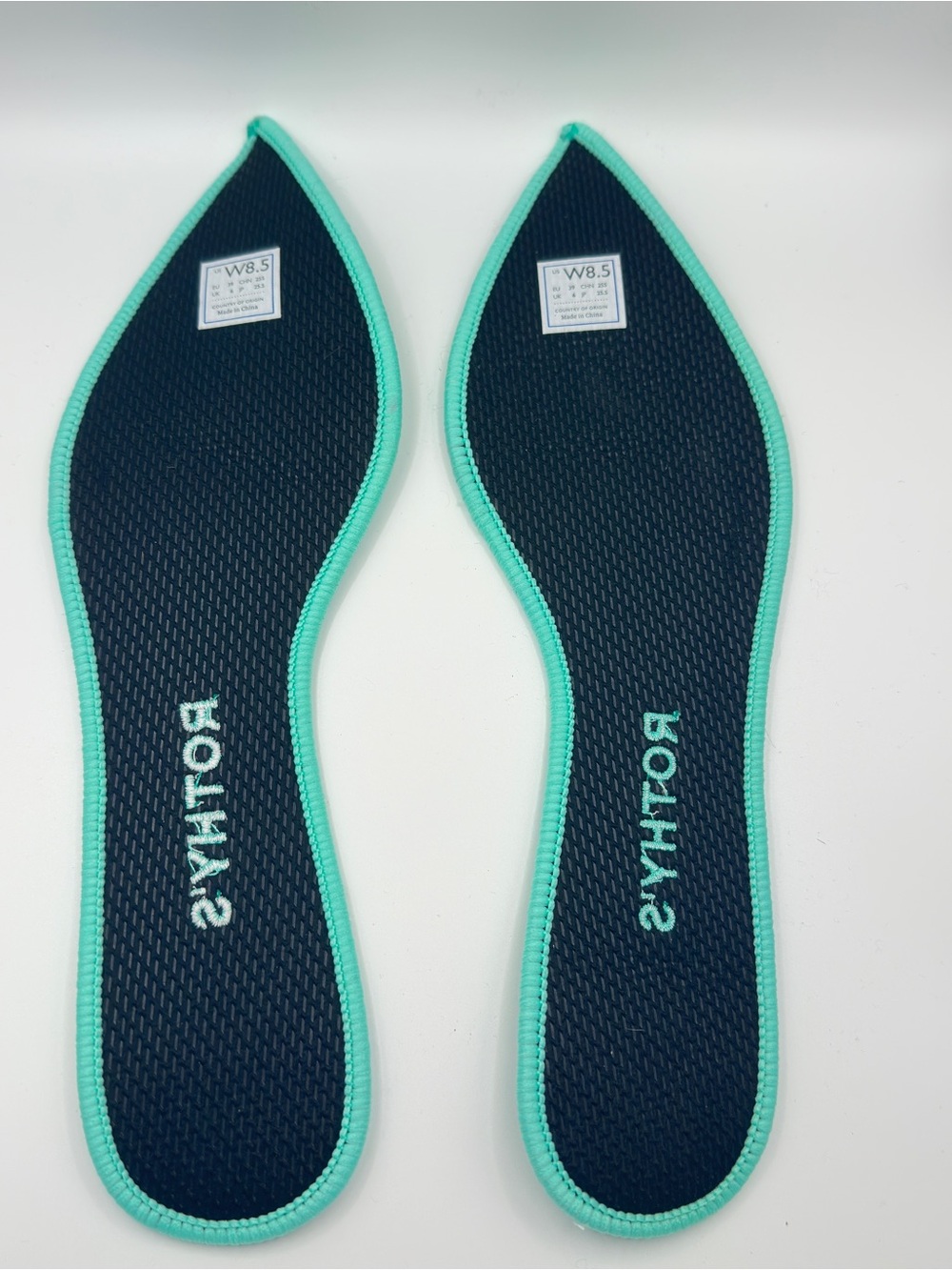 Rothy’s The Point Calypso Green Teal Chevron Colorblock Flat W8.5 - Picture 6 of 10
